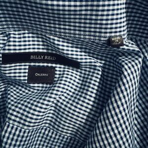 Billy Reid Navy Checkered Men's Shirt
